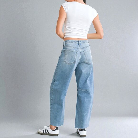 BLANKNYC Raw Hem Barrel Jeans 25W High Rise NWT - Picture 5 of 16